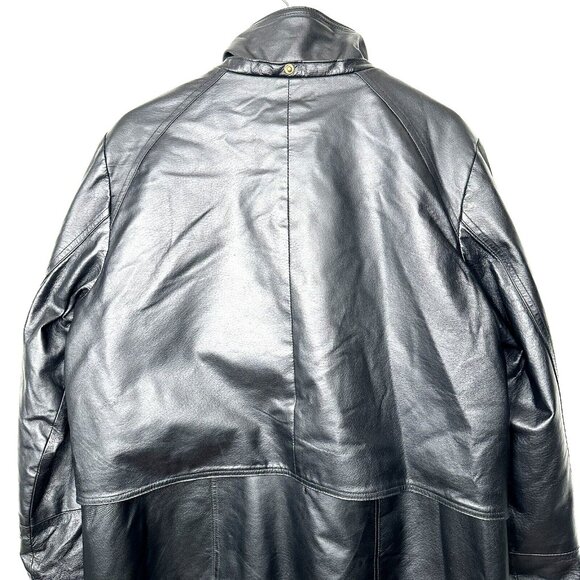 Sequence Womens Leather Jacket Lined Pockets Collar Full Zip Black Size 16 - Picture 5 of 16